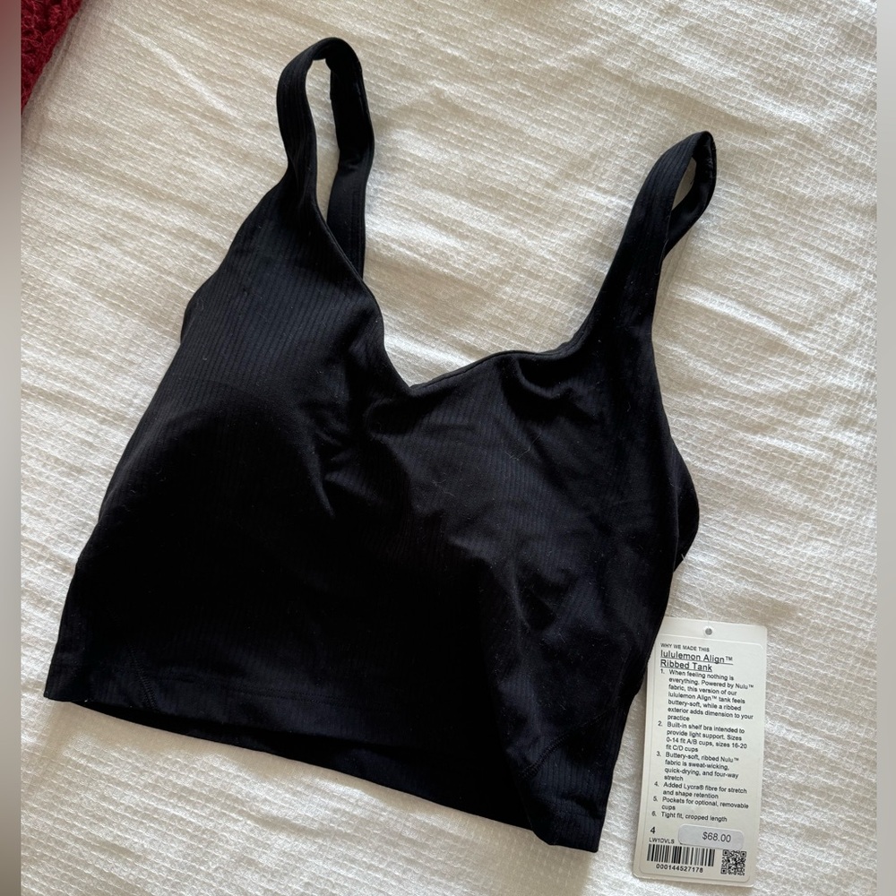 NWT Lululemon Ribbed Black Align Tank- Size 4